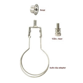 GY & CK® Bulb Clip Adapter Metal Wire Adapter and Lamp Finial and Shade Riser Kit Clip on Bulb Lampshade holder Lamp Parts Lighting Accessories (2 PACK) (Nickel)