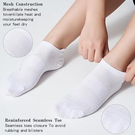 12 Pares Calcetines Deportivos para Hombre y Mujer, Calcetines Tobilleros de Algodón, Calcetas Antideslizantes Duradero, Calcetines de Corte Bajo Transpirable, Calcetines Acolchados, No Show Socks