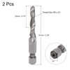 sourcing map 2 Pieces Combined Drill Tap TiAlN Coated Cobalt