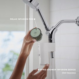 Sprig by Kohler Chamomile + Green Tea Multi-Use Shower Infusion Pod, Enhanced with Hyaluronic Acid and Sodium PCA for Your Skin and Hair – Relax, 8 Uses