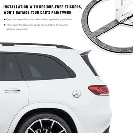 Sun Walker Peace Sign Car Emblem, Waterproof 3D Antiwar Peace and Love Symbol Bumper Emblem, Zinc Alloy Peaceful Sign No War Badge Sticker for Most Ve