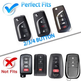 WORCAS Funda de TPU Smart 2 3 4 botones para llave remota compatible con Toyota 2018-2020 Camry SE/LE, RAV4 SE, Corolla SE/LE Smart Key (plata)