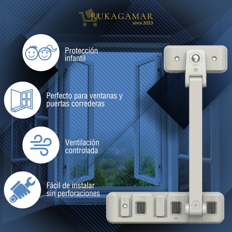 Pack of 2 Safety Locks for All Types of Windows