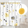 Sunlit Decorative Floral Shower Curtain Hooks, Dahlia Pinnata Flower Shower