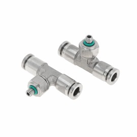 RATCHROLL Push to Connect Air Fittings 1/4" t Type Air Line Quick Joint 304 Stainless Steel M5 2 Pcs Silver Tone