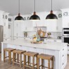 Mgcanyu Black and Wood Pendant Lights 2 Pack, 11.8" Hammered