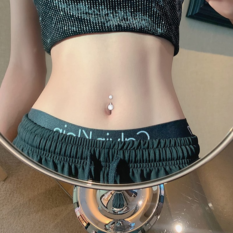 JFORYOU Pregnancy Belly Button Rings Maternity Belly Bars Flexible Plastic