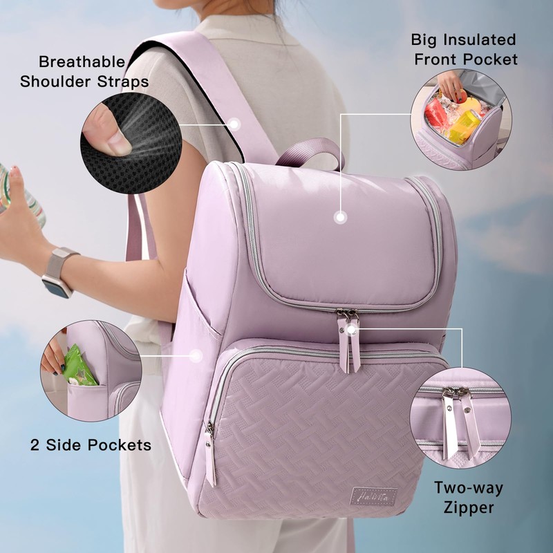 Halivita Cooler Backpack Insulated Leak Proof 33 Cans, Waterproof Hiking