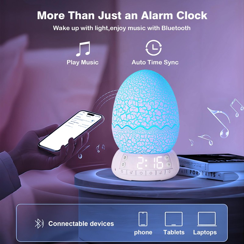 Kids Alarm Clock for Bedroom, Wake-Up Light with 20 Sleep