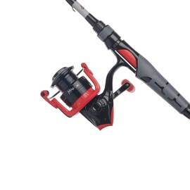 Abu Garcia 6’6” Max X Fishing Rod and Reel Spinning Combo, 3 +1 Ball Bearings with Lightweight Graphite Body & Rotor, Rocket Line Management System, Red, 30 - 6'6" - Medium - 2pc