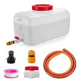 Water Storage Container for Camping, 6.6 Gallon Water Tank with Faucet, Portable First Aid Water Storage for Outdoor Hiking, RV, Autonomous Driving Tour, 17.7 x 11.8 x 11.8in