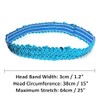 Turquoise Womens Sequin Polyester Fancy Dress Headband 38 x 3cm