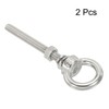 sourcing map M6 1/4"x1.97" Stainless Steel Eye Bolts Threaded Screw