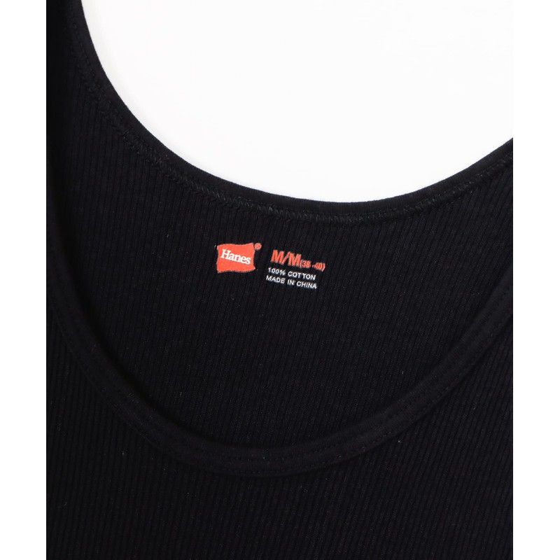 Hanes Tank Top A-shirt, Set of 2, 100% Cotton - blk
