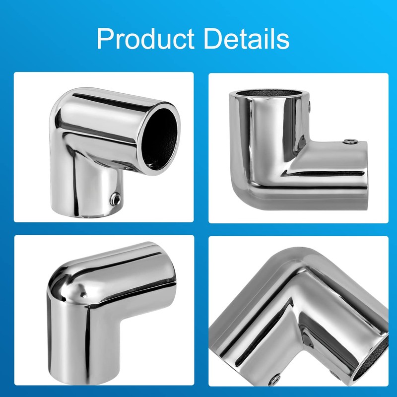 ODYSUNRAL Heavy Duty Boat Handrail Fitting, 2-Way 90 Degree Elbow