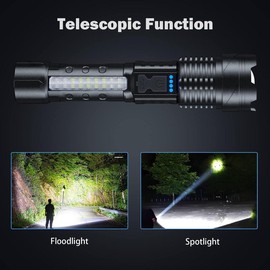 New LED Flashlights Rechargeable High Lumens Super Bright Handheld Flash Light for Home Emergencies Camping