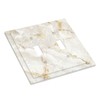 ybclf White Gold Marble Light Switch Cover 2 Gang Double