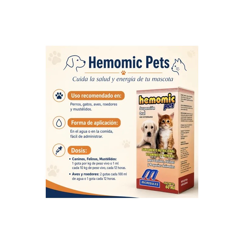 Hemomic Jarabe Vitaminas Y Minerales Perro / Gato Oral 60ml