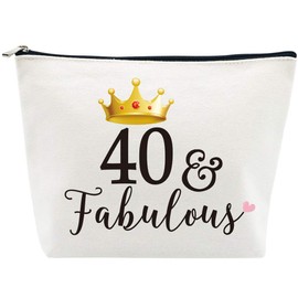 40th Birthday Gifts for Women 40th Birthday Party Supplies and Decorations 40 and Fabulous Turning Forty Makeup Bag Funny 40th Gifts Idea
