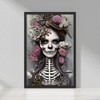 Floral Gothic Dark Wall Art Framed Print Makes a Perfect