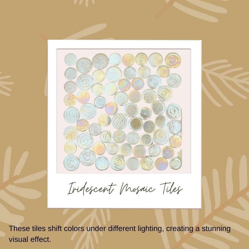 Yuvori 1lb Iridescent Round Ceramic Mosaic Tile DIY for Bathroom,