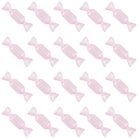 SOFPLATE Pack of 20 Jewellery Boxes in Candy Shape Small Jewellery Case for Travel Plastic Mini Transparent Pink Dessert Beads Storage Container for Jewellery Rings Earrings Wedding Gift Ve