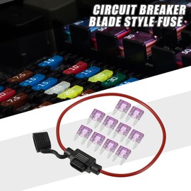 A ABSOPRO 3A Mini Blade Stye Fuse 16 AWG Fuse Holder Waterproof 16 Gauge Fuse Holder Blade Style Inline Fuse Holder Metal Black