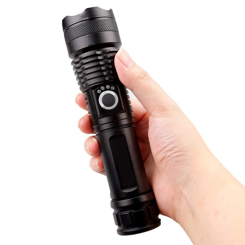 Roklite Rechargeable Handheld Flashlight - Super Bright - Zoomable -