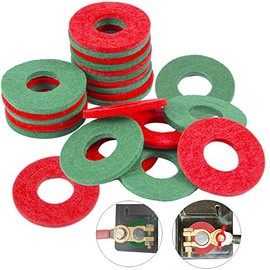 Febrytold 24 Pcs Battery Terminal Anti Corrosion Washers, 12 Pcs Red and 12 Pcs Green Battery Terminal Fiber Protector