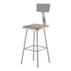 Pemberly Row 30" Modern Metal Heavy Duty Stool with Backrest in Brown/Gray
