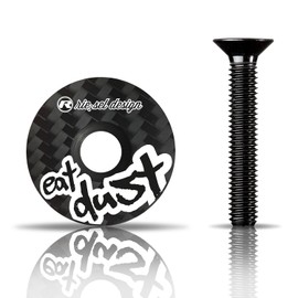 Riesel Design – stem:Cap – Carbon – Ahead Cap with Aluminium Screw for Road Bike, Gravel, Cyclocross, MTB/Stem & Headset Cap for All Fork Shafts, Stems with 1 1/8 Inch – Eat Dust