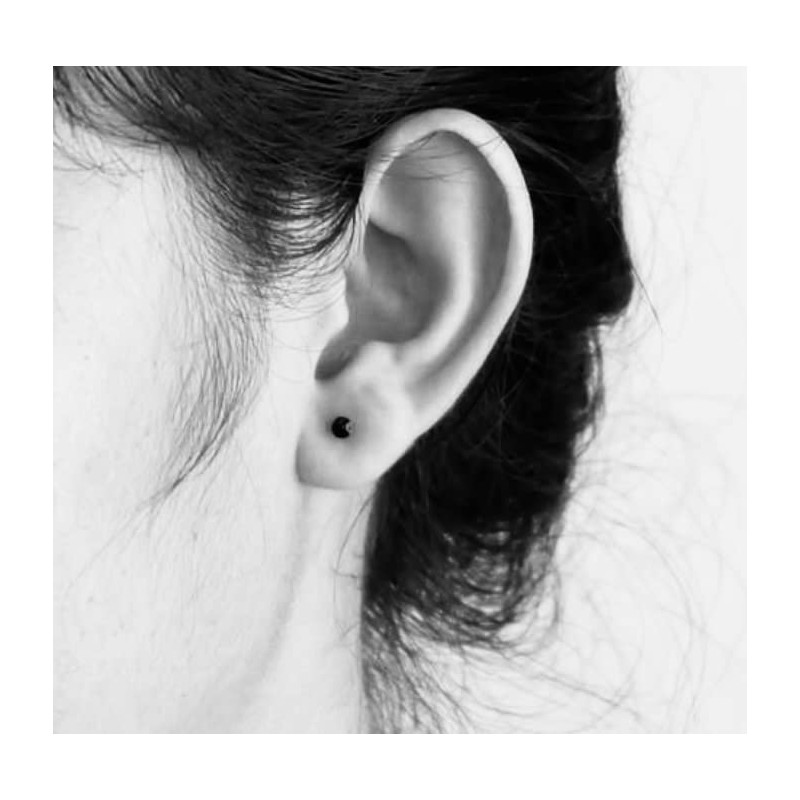 3mm black stainless steel stud earrings