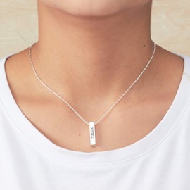 Philip Jones Silver Plated Sister Bar Necklace