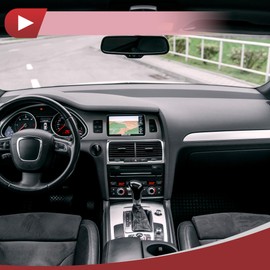 HEROFFIX 1 Pc Car Trash Can Hanging Trash Bin 3.5" Length 2.0" Width 4.3" Height Rose Red Beige Faux Leather