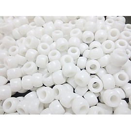 500 Pcs Big Acrylic Beads White 9 mm Huey, Dewey, and Louie Sundries