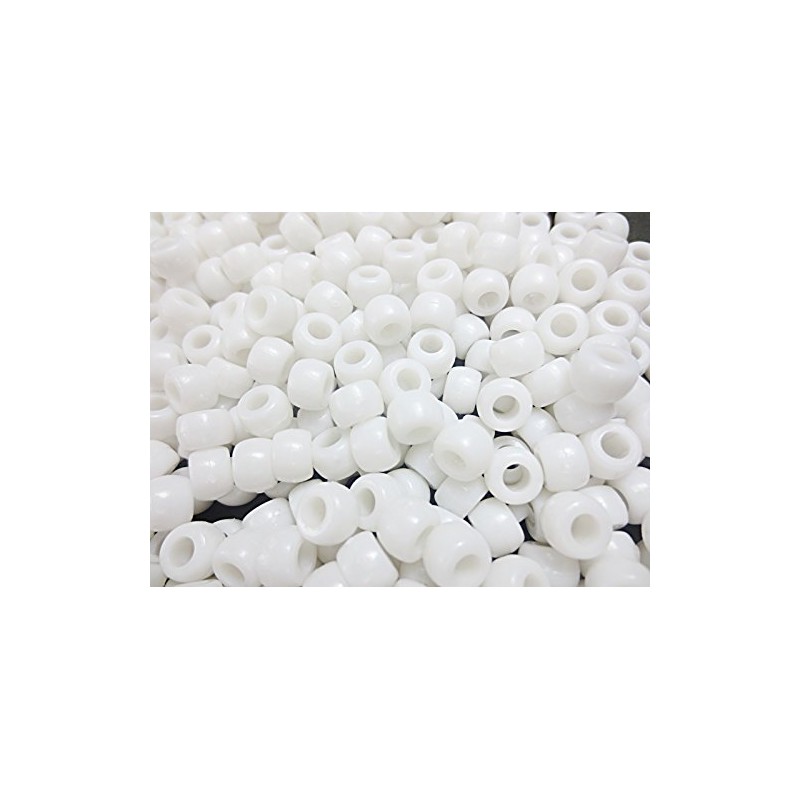 500 Pcs Big Acrylic Beads White 9 mm Huey, Dewey,