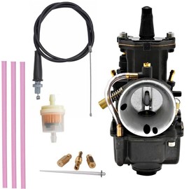 YJGZSVK 34mm Racing Flat Side Carburetor Fits 2002-2015 Yamaha YZ85 Blaster YFS200 (Carburetor & Throttle Cable)