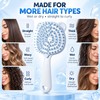 Bear-Shaped Self Cleaning Hair Brush, Curved Vented Design, Blue