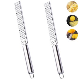 2 Pcs Lemon Zester Grater, Professional Lemon Grater Citrus Zester, Parmesan Cheese Grater with Handle, Lemon Zester Tool for Cheese Citrus Lime Chocolate Fruits Vegetables Ginger Garlic