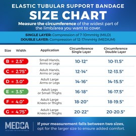 Elastic Tubular Support Bandage Size E, 10M Box - Natural Color (3.5" X 33 feet) for Large Knee Support Bandage -Medium Thigh, Cotton Spandex