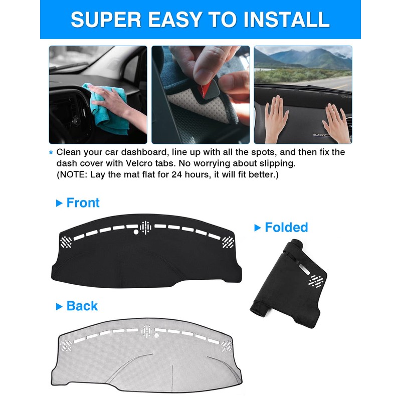 Autorder Dashboard Cover Mat for 2011-2023 Dodge Charger Accessories Dash