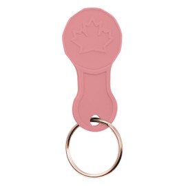 Shopping Cart Keys - Set of 3 Removable Keys - Shopping Cart Canadian Loonie Key - Plastic Keys with Metal Key Rings (Pink, white, and grey)