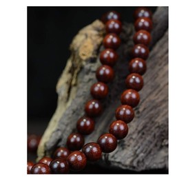 JAJAFOOK 6/8/10/12mm Unisex Mala Traditional 108 Beads Natural Red Sandalwood Bracelet Buddhist Meditation Prayer Beads Mala Necklace