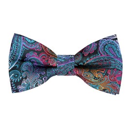 Alizeal Banded Adjustable Length Pre-Tied Boys Bow Tie for Birthday Party, 081-Peacock Blue
