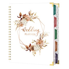 Wedding Planner - Wedding Planner Book and Organizer for the Bride, Wedding Planning Book with Tabbed Sections, 8.5" x 11", Hardcover + Metal Corner + 5 Inner Pockets + Sticker