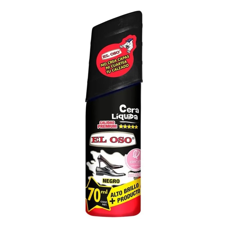 Cera Líquida para Calzado El Oso Color Negro 70ml