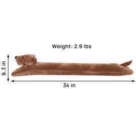 CERAYOU 36 Inch Heavy Duty Under Door Draft Stopper, Cute Animals Shape Door & Window Draft Guard to Save Energy, Decorative Weighted Bottom Insulation Stopper Noise Air Wind Dust Blocker, Coffee Dog