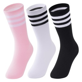 Dxhycc 3 Pairs Toddler Kids Soccer Socks Athletic Softball Baseball Socks for Boys Girls