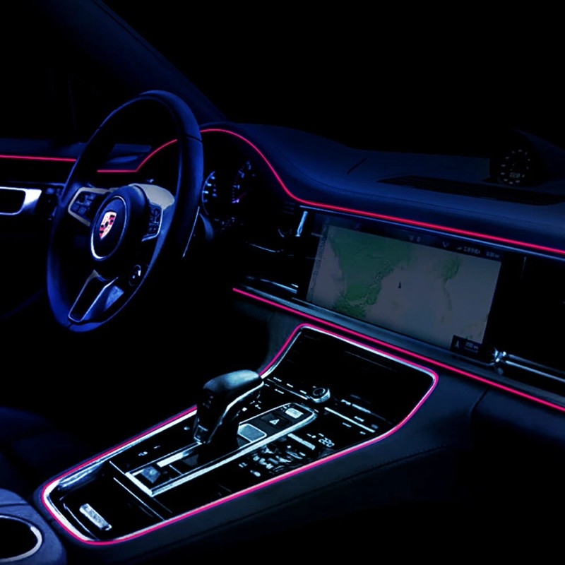 Unbranded Pink LED Car EL Wire Neon String Strip Lights