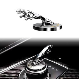 ARKPSKNIGHT 3D Gear Shift Knob Cover,Sports Preformance Modification,Brand Logo Badge Decal Compatible with Jagvar Accessories(3D-Logo Chrome)